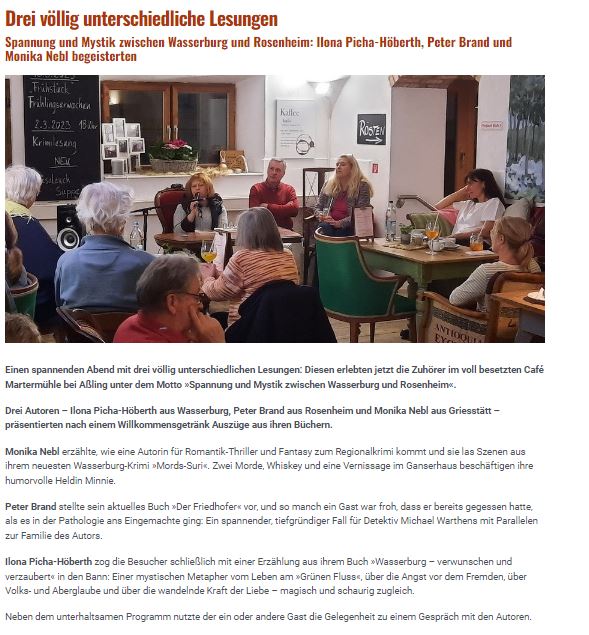 Artikel Wasserburger Stimme zu Lesung